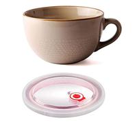 ZFHUAFENG Large Coffee Cup Soup Mug Ith, Ceramic Soup Bowls Lid & Handle Salad Bowls for Cereal Milk Dessert Oatmeal Ramen Bowls, Microwave Safe