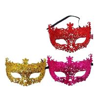 ZFIHAV 3Pcs Women Hollow Masquerade Face Mask Sexy Cosplay Prom Party Props Costume Festival Nightclub Queen Eye Masks