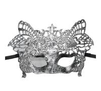 ZFIHAV 4PC Masquerade Mask Vintage Prince Antique Copper Half Face Retro Crown Masks Women Party Decoration(Silver style 15)