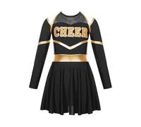ZFIHAV Cheerleader Uniform Child Cheerleader Costumes Children School child Cheerleading Uniform Dress Cheering Team Clothes Sets For Dancing Competition For Women(Black,10)
