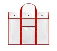 ZFIHAV Drawing Board Storage Bag PVC Transparent Folder Large Capacity Portable Drawing Board Bag Poster Sketch Paper Storage Backable Artwork Whiteboard(Red)