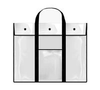 ZFIHAV Drawing Board Storage Bag PVC Transparent Folder Large Capacity Portable Drawing Board Bag Poster Sketch Paper Storage Backable Artwork Whiteboard(Black)