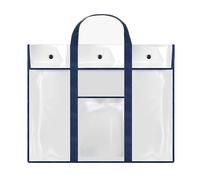 ZFIHAV Drawing Board Storage Bag PVC Transparent Folder Large Capacity Portable Drawing Board Bag Poster Sketch Paper Storage Backable Artwork Whiteboard(Blue)
