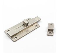ZFIHAV Slide Lock 2 Pcs Stainless Steel Bolt Latch Door Bolt Partition Wood Door Bathroom Cabinet Bolt Latch Double Head Plug Square Door Pin(3 inches)
