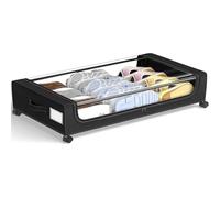ZFIHAV Under Bed Shoe Storage Box Under Bed Storage With Wheels 48L Underbed Storage Containers With Lids - Rolling Drawers For Shoes Clothes In Dorm Bedroom(Black)