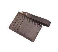 ZFIHAV Women's Wallets with Lanyard Leather Coin Purse Multi-Position Card Case Credit Holder Simple Short Wallets(Black)