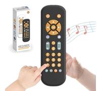 Zfish Baby Toys for 1-3 Year Old Boys & Girls, Baby Sensory Toys with Light & Sound, Multilingual TV Remote Control, Birthday Gift (Black)
