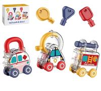 Zfish Montessori Lock and Key Toys, Baby Sensory Car Toy with Lock, Preschool Matching and Counting Game, Learning Toy, Gifts for Toddlers Boys Girls Age 3+