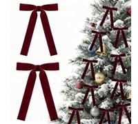ZFJSZMHH Christmas Wide Tree Big Bows Bulk 5X13inch (Burgundy)