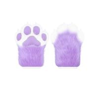 ZFKJERS Cosplay Animal Extended Fluffy Plastic Claws for Cat Fursuit Paws Gloves Adults Costume Accessories Set (Purple)
