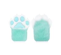 ZFKJERS Cosplay Animal Extended Fluffy Plastic Claws for Cat Fursuit Paws Gloves Adults Costume Accessories Set (Green)