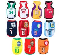 ZFLBDBG Pet clothes Spring And Summer Large, Medium Small Dogs Golden Retriever Dog Clothing Cat Vest World Cup Clothes-france No 7-l (bust Circumference Of 45cm About 7-9 Catties Pet)
