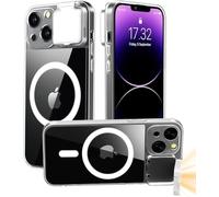 ZFMF Magnetic Case for iPhone 15 Case with LED Built-in Light-Up Selfie Light Rechargeable for TIK Tok/Stream/Makeup/Live/Video- Selfie (2 Models, 3 Level Brightness) Crystal Clear