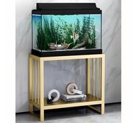 Zfmnoyev 2-layer Metal Fish Tank Rack, Heavy Duty Aquarium Storage Rack, Iron Fish Tank Cabinet, for Office, Living Room, Bedroom, Strong Load-bearing Capacity (Color : Gold, Size : 40x40x70cm)