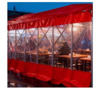 Zfmnoyev Garage Divider Curtains for Work Areas, Waterproof Industrial Wash Bay Curtains with Eyelets and Hook, Outdoor Vinyl Panels Clear Tarp, Quick Rolling and Easy to Clean(Rosso)