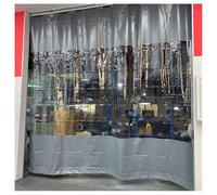 Zfmnoyev Garage Divider Curtains for Work Areas, Waterproof Industrial Wash Bay Curtains with Eyelets and Hook, Outdoor Vinyl Panels Clear Tarp, Quick Rolling and Easy to Clean(Gray)