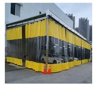 Zfmnoyev Garage Divider Curtains for Work Areas, Waterproof Industrial Wash Bay Curtains with Eyelets and Hook, Outdoor Vinyl Panels Clear Tarp, Quick Rolling and Easy to Clean(Yellow)