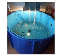Zfmnoyev Pool Above Ground with Drain Valve, Round Koi Pond Show Tank, Flexible PVC Liner with Frame, Outdoor Large Fold Aquarium Children's Pool Fish Tank, Easy to Install(2x1 m/78.7x39.4 in)