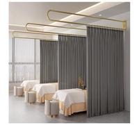 Zfmnoyev Privacy Partition Curtains, Room Divider Curtains, U-Shape Metal Support Wall Mounted Curtains, for Beauty Salon Fitting Room Bedroom Living Room(Gray-B,200 cm)