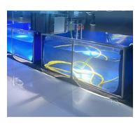 Zfmnoyev PVC Canvas Fish Pond with Steel Frame, Large Aquaculture Pool with Viewing Panel, Rectangular Above Ground Pools/Foldable Water Storage Tank(1x1x0.4 m)