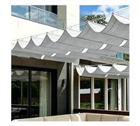 Zfmnoyev U-Shaped Wave Retractable Sunshade, UV Resistant Sun Protection Awning Canopy, HDPE Canopy Cover, Sliding Wave-Shaped Sunshade Sail, Suitable for Outdoor Gazebos(Gray-B,1.2x8m/3.9x26.2ft)