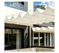Zfmnoyev U-Shaped Wave Retractable Sunshade, UV Resistant Sun Protection Awning Canopy, HDPE Canopy Cover, Sliding Wave-Shaped Sunshade Sail, Suitable for Outdoor Gazebos(White,2.4x3m/7.9x9.8ft)
