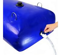 Zfmnoyev Water Bladder Tank with Metal Handle, Foldable Portable Rainwater Storage Container, Large Capacity Soft Water Bag, Emergency Water Bag for Firefighting Camping(1x1x0.5m-500L/132gal)