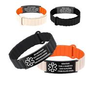 ZFN Personalised Medical Alert Bracelet for Men Women Custom Text Engraved with medical information Emergency Awareness Medic ID Bracelet for Autism Allergy Diabetic Epilepsy
