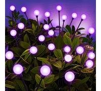 ZFNN Solar Garden Lights Outdoor, 4 Pack Firefly Swaying Lights Purple, Waterproof 4 Pack 24 Heads Garden Decor for Yard Patio Pathway Lawn, Gardening Gifts for Women Christmas Decoration