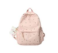 ZFOFLIK Small Flower school bag for Teen Girls Kawaii Floral Backpack for Girls Women Student Aesthetic Cute Mini Bookbag, Pink, S, Mini Backpack Small Backpack