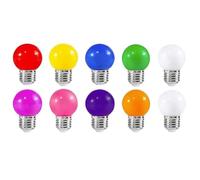 ZFQ 10 Pack Colored Bulbs 2W E27 G45 Lighting Bulbs,LED Coloured Golf Ball Mini Bulb Lamp,Mixed Colours Red Yellow Green Blue Orange Pink Cool White Warm White Purple Violet