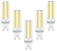 ZFQ 10W G9 LED Bulb Corn Light Bulbs, Cool White 6000K, Equivalent to 100W Halogen Lamp, 1000 LM, 360° Beam Angle, Super Bright, AC 220V-240V, No Flicker Non-Dimmable, 5 Pack