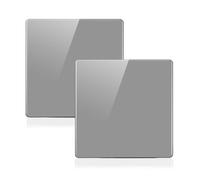 ZFQ 2 Pack 2-Way Big Rocker Button Switch, Modern Acrylic Crystal Glass Grey Wall Panel, Electrical Single Light Switch, 1 Gang 2 Way, 16A 250V