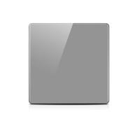 ZFQ 2-Way Big Rocker Button Switch, Modern Acrylic Crystal Glass Grey Wall Panel, Electrical Single Light Switch, 1 Gang 2 Way, 16A 250V