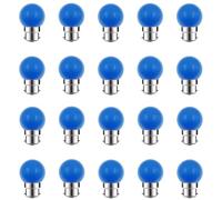 ZFQ 20 Pack B22 Bayonet Colored LED Light Bulbs 2W G45 Golf Ball Mini Globe Bulb Lighting Bulbs,Blue for Outdoor Indoor String Patio Garden Party Christmas, Tree, Fairy Party Night Lights