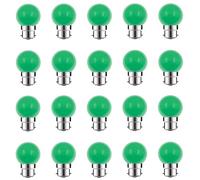 ZFQ 20 Pack B22 Bayonet Colored LED Light Bulbs 2W G45 Golf Ball Mini Globe Bulb Lighting Bulbs,Green for Outdoor Indoor String Patio Garden Party Christmas, Tree, Fairy Party Night Lights