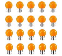 ZFQ 20 Pack B22 Bayonet Colored LED Light Bulbs 2W G45 Golf Ball Mini Globe Bulb Lighting Bulbs,Orange for Outdoor Indoor String Patio Garden Party Christmas, Tree, Fairy Party Night Lights