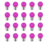 ZFQ 20 Pack B22 Bayonet Colored LED Light Bulbs 2W G45 Golf Ball Mini Globe Bulb Lighting Bulbs,Purple for Outdoor Indoor String Patio Garden Party Christmas, Tree, Fairy Party Night Lights