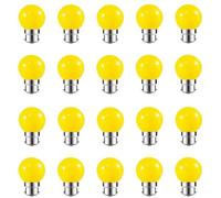 ZFQ 20 Pack B22 Bayonet Colored LED Light Bulbs 2W G45 Golf Ball Mini Globe Bulb Lighting Bulbs,Yellow for Outdoor Indoor String Patio Garden Party Christmas, Tree, Fairy Party Night Lights