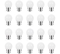 ZFQ 20 Pack B22 Warm White LED Light Bulbs 2W G45 Golf Ball Mini Globe Bulb Lighting Bulbs for Outdoor Indoor String Patio Garden Party Decoration, Christmas, Tree, Fairy Party Night Lights