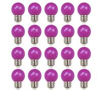 ZFQ 20 Pack E27 Bayonet Colored LED Light Bulbs 2W G45 Golf Ball Mini Globe Bulb Lighting Bulbs,Purple for Outdoor Indoor String Patio Garden Party Christmas, Tree, Fairy Party Night Lights