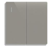 ZFQ Big Rocker Button Switch Grey Wall Panel Electrical Double Light Switch, 2 Gang 2 Way, 10A 250V