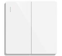 ZFQ Big Rocker Button Switch White Wall Panel Electrical Double Light Switch, 2 Gang 1 Way, 10A 250V