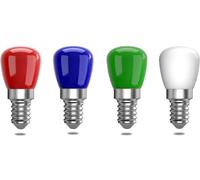ZFQ E14 Coloured LED Light Bulbs, E14 Decorative LED Bulb, Red, Blue, Green, Warm White, 25 W Bulb Replacement, Decoration for Christmas, Halloween, Party, Gathering, Bar, Ambient Lighting, Pack of 4