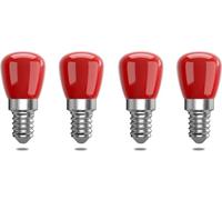 ZFQ E14 Coloured LED Light Bulbs, E14 Red Decorative LED Bulb, 25 W Bulb Replacement, Decoration for Christmas, Halloween, Party, Gathering, Bar, Ambient Lighting, Pack of 4