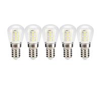 ZFQ LED 220V 3W E14 Candelabra Base Indicator Light Bulb, 30W Incandescent Light Equivalent, Cool White 6000K for Refrigerator Fridge, Non-dimmable, 5-Pack