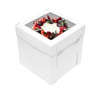 ZFQSONGZE Pack of 5 Tall 10-Inch Cake Box with Clear Display Window - Sturdy Food-Grade Cardboard for Wedding, Birthday & Celebration Cakes (Easy Assembly) (5)