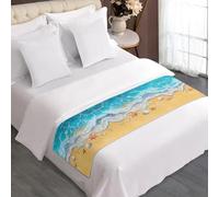 ZFRXIGN Beach Theme Bed Runners King Size Bed Runners & Scarves Long Table Runner Bedding Set for Home Hotel Guesthouse Seashell Starfish Bedroom Decorations Blue