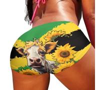 ZFRXIGN Booty Shorts Women's Hot Pants Athletic Shorts 2XS -5XL, Jamaican Flag Sunflower Cow, L
