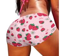 ZFRXIGN Booty Shorts Women's Hot Pants Athletic Shorts 2XS -5XL, Strawberry Designs, XL